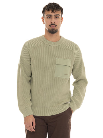 KALAMARO Crew Neck Sweater - Green BOSS Men