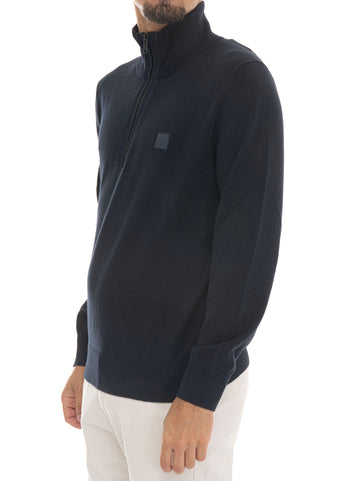Pullover mezza zip  KANOBIX-S Blu BOSS Uomo