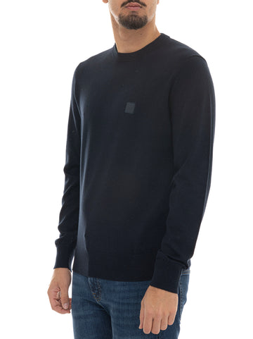 BOSS Men's KANOVANO-S Crew Neck Sweater in Blue