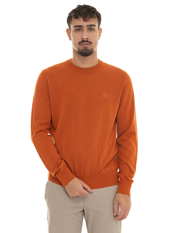 BOSS Men's KANOVANO-S Crew Neck Sweater Orange