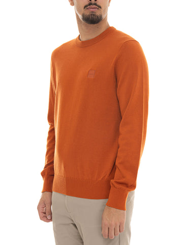 BOSS Men's KANOVANO-S Crew Neck Sweater Orange