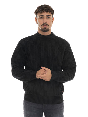 Pullover girocollo KORTH Nero BOSS Uomo
