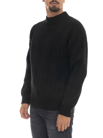 Pullover girocollo KORTH Nero BOSS Uomo