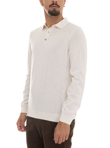Polo manica lunga LANCIONE Panna BOSS Uomo