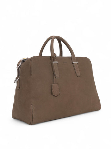Borsone in pelle MADISON-B1-HOLDALL Marrone BOSS Uomo