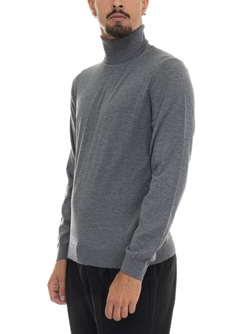 Pullover collo alto MUSSO-P Grigio medio BOSS Uomo