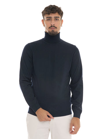 Pullover collo alto MUSSO-P Blu BOSS Uomo