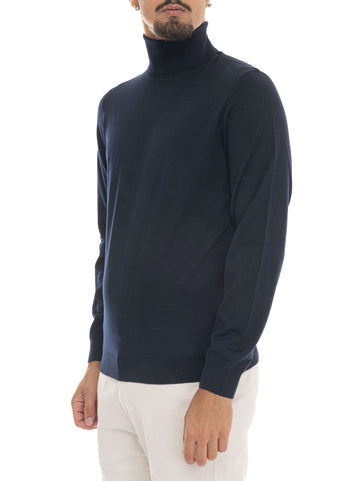 Pullover collo alto MUSSO-P Blu BOSS Uomo