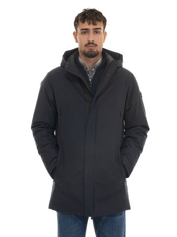 BOSS Men's OW-HEXATECH-PARKA Blue Jacket