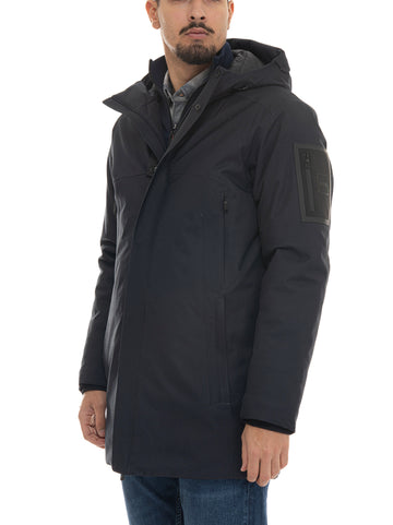 BOSS Men's OW-HEXATECH-PARKA Blue Jacket