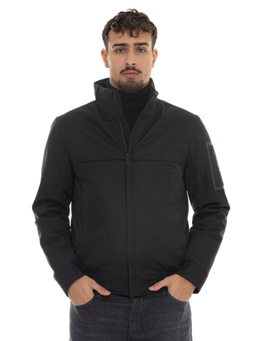 BOSS Men's OW-LEAGUE-JADON-JT Black Bomber Jacket