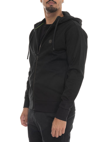 Felpa con cappuccio Nero BOSS Uomo