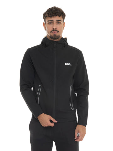 Felpa zip SICON-TOC Nero BOSS Uomo