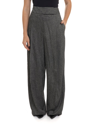 TELDA Wide Leg Trousers in Grey by BOSS Women