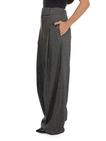 TELDA Wide Leg Trousers in Grey by BOSS Women