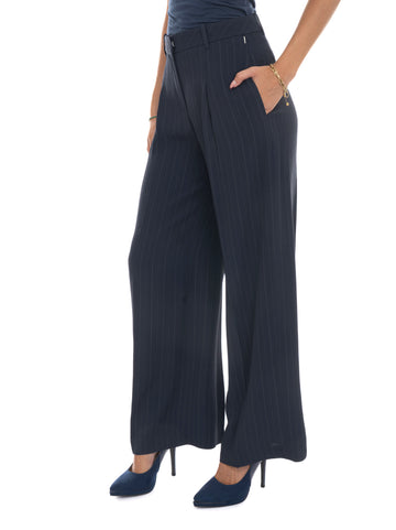 BOSS Women's Tiana4 Blue Palazzo Pants