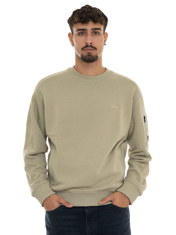 Felpa WE-MIXED Verde BOSS Uomo