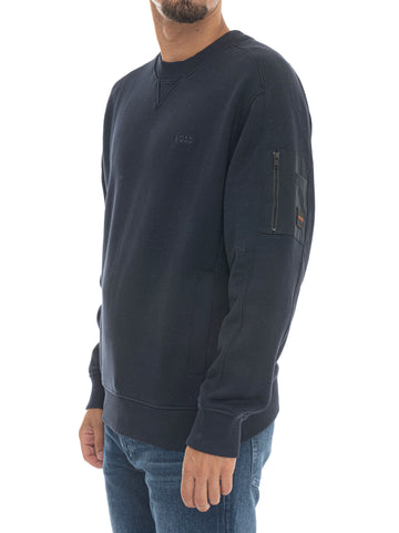 Felpa WE-MIXED Blu BOSS Uomo