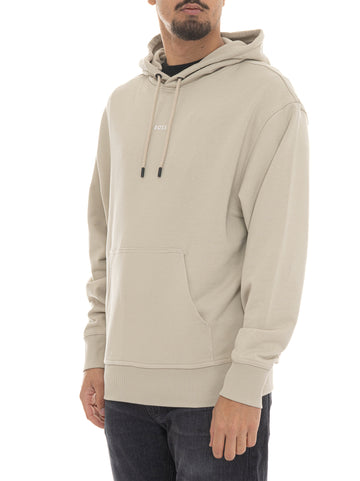 BOSS Men's Beige WESMALLHOOD Sweatshirt