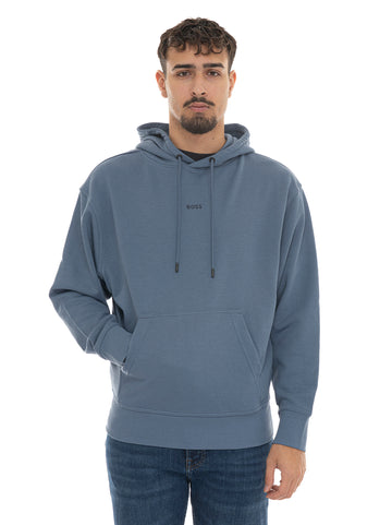 Felpa WESMALLHOOD Azzurro BOSS Uomo