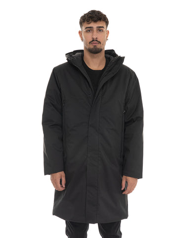 Giaccone con cappuccio Nero EA7 Uomo