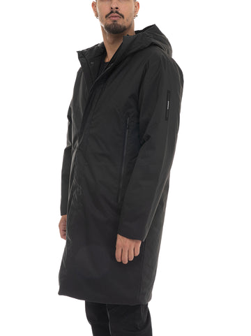 Giaccone con cappuccio Nero EA7 Uomo