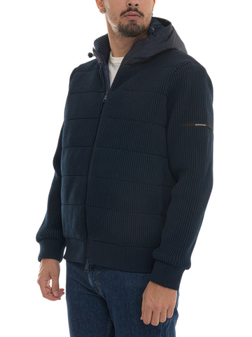 EA7 Men's Blue Knit Jacket