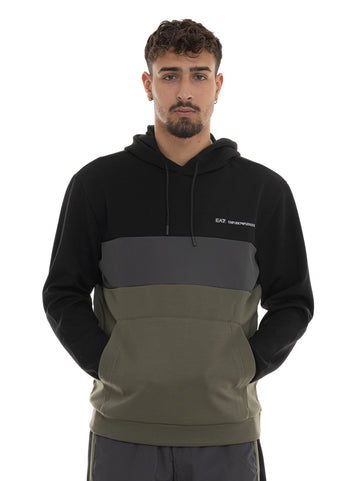 EA7 Men's Grey-Green Hoodie