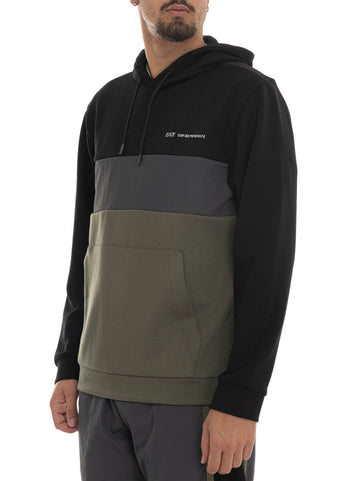 EA7 Men's Grey-Green Hoodie