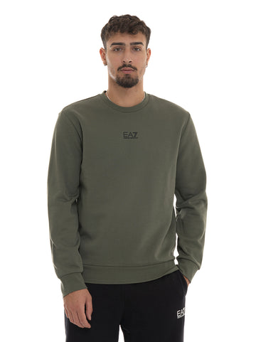 Green crewneck sweatshirt EA7 Men