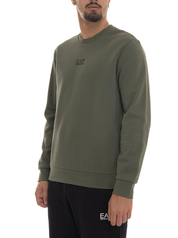 Green crewneck sweatshirt EA7 Men
