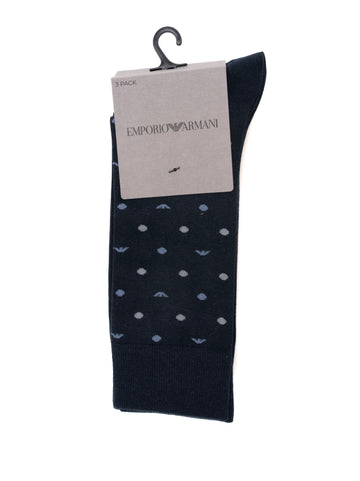 Set 3 Calzini Blu Emporio Armani Uomo