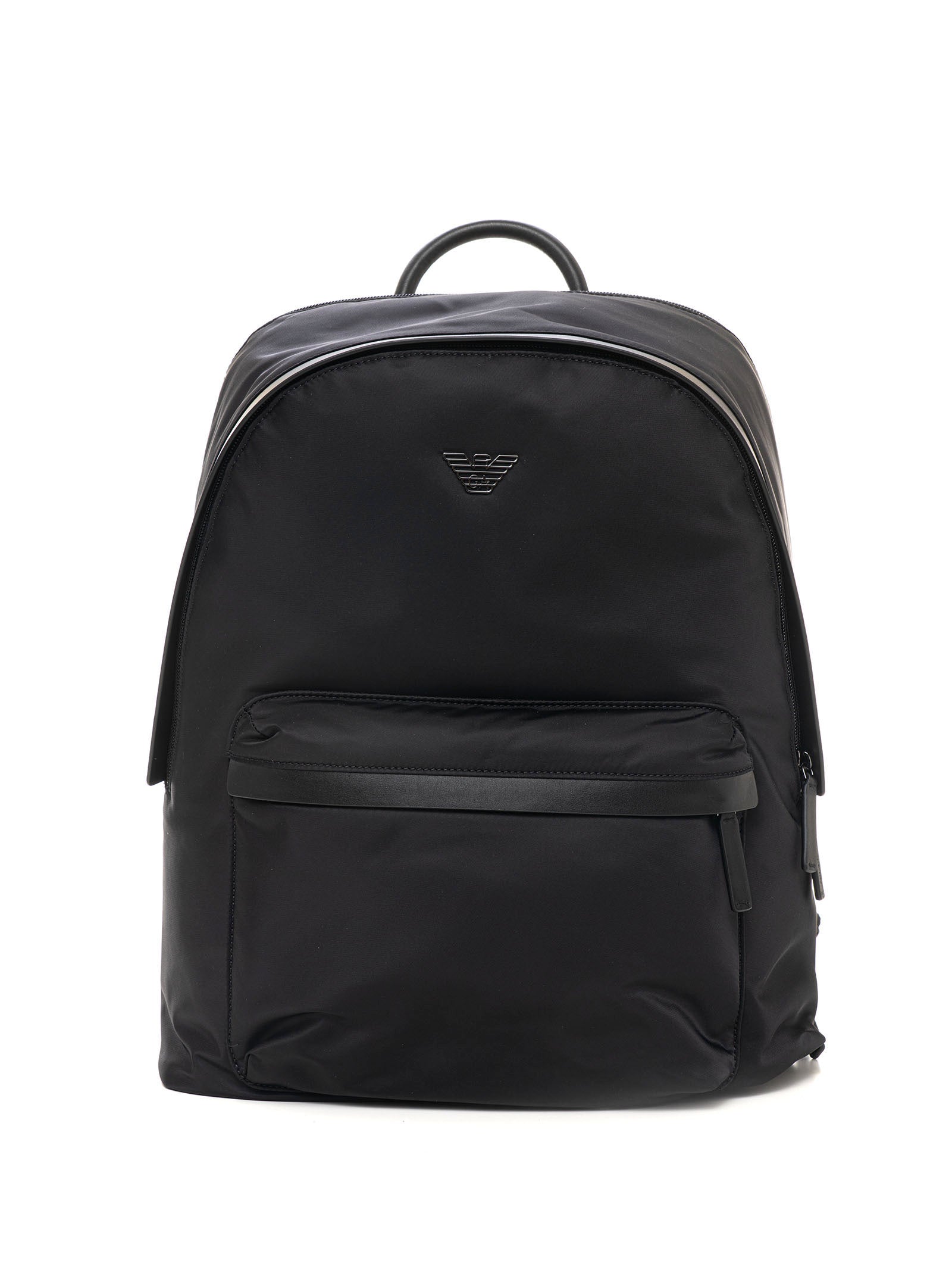 armani black leather backpack Emporio Armani Man Black Backpack