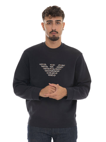 Felpa Blu Emporio Armani Uomo