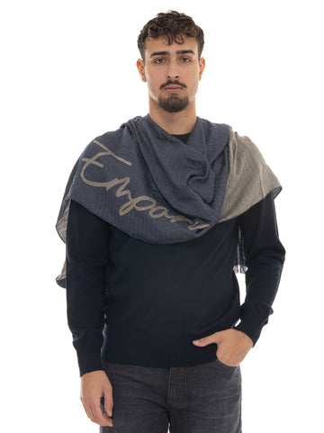 Pashmina scarf Blue Emporio Armani Man