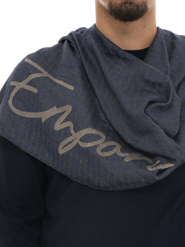 Pashmina scarf Blue Emporio Armani Man