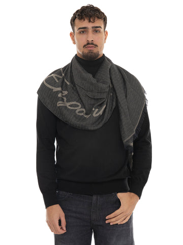 Emporio Armani Men's Grey Pashmina Scarf