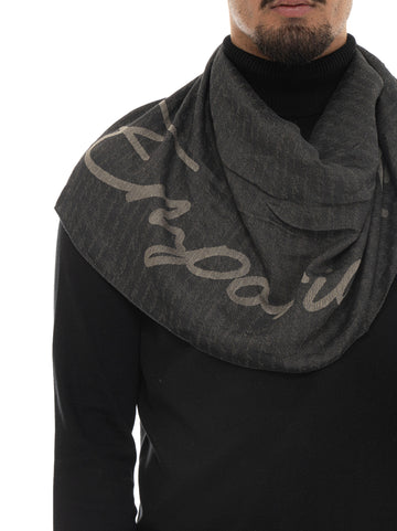 Emporio Armani Men's Grey Pashmina Scarf
