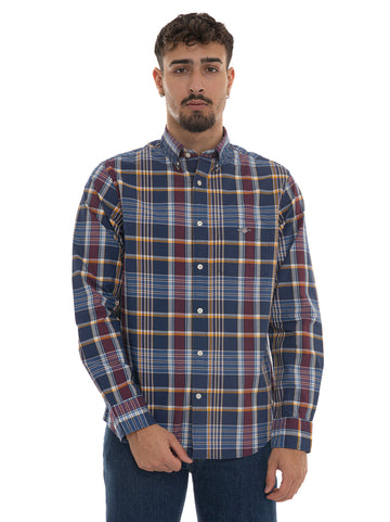 Camicia Blu-bordeau Gant Uomo