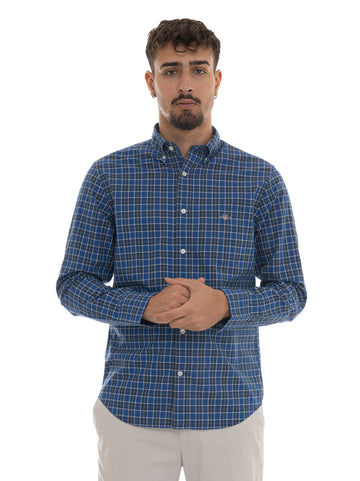 Camicia Blu-verde Gant Uomo