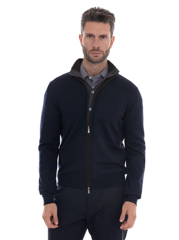 Cardigan Blu-marrone Gran Sasso Uomo