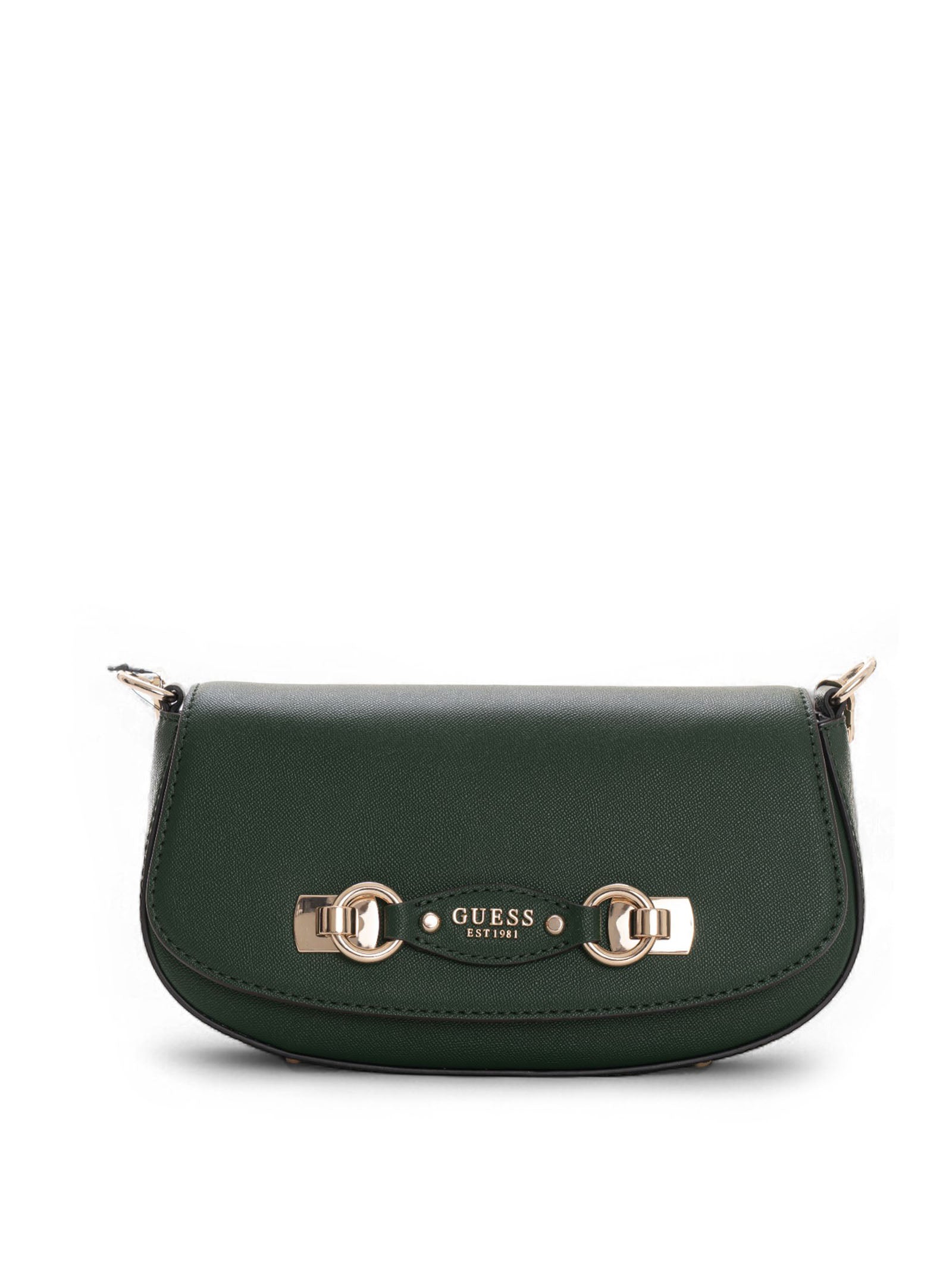 Guess Women's Dark Green Mimina Flap Crossbody Mini Bag Dark
