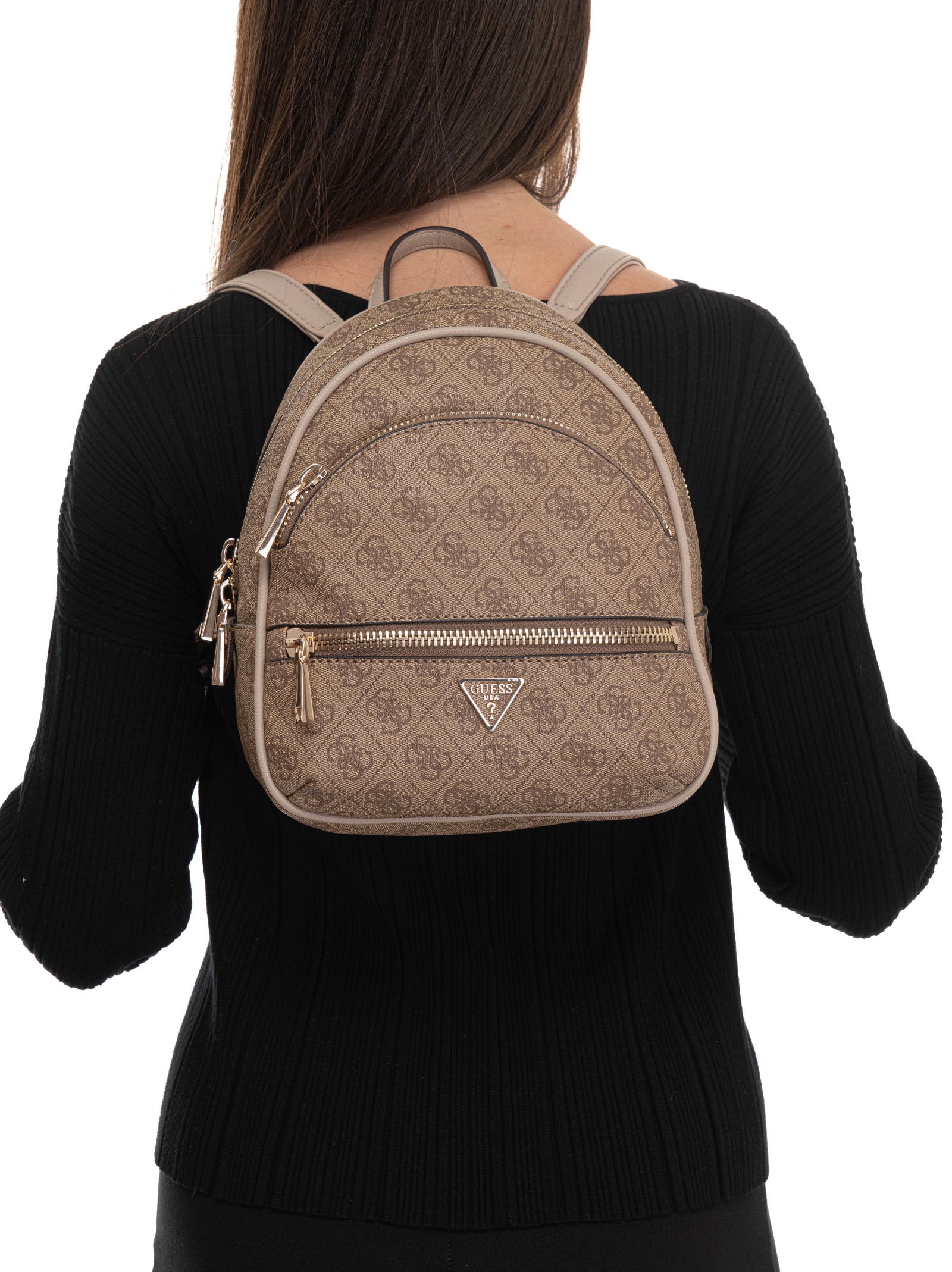 guess usa mini backpack Guess Women's Manhattan 2 Beige Shoulder Backpack