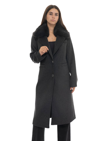 Cappotto 2 bottoni Karole Antracite Guess Donna