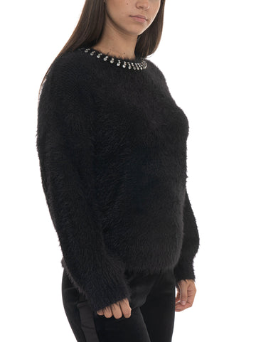 Maglia girocollo Nero Guess Donna