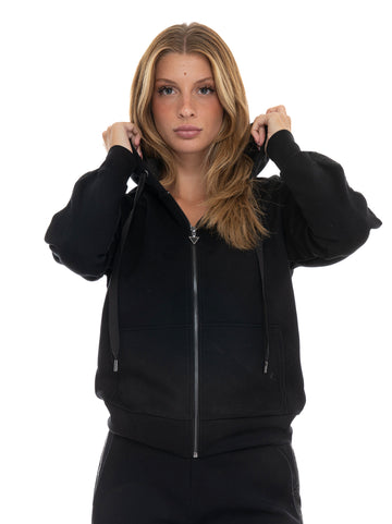Guess Women's New Hooded Scuba Sweatshirt Black