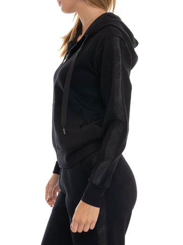 Guess Women's New Hooded Scuba Sweatshirt Black