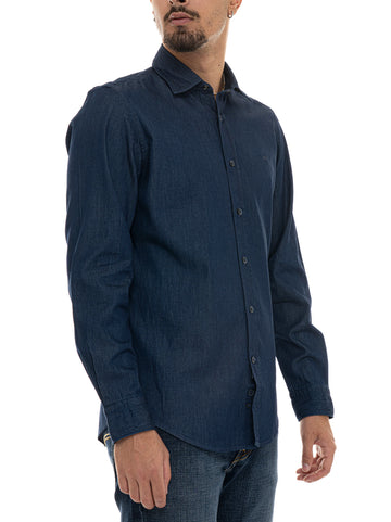 Camicia casual Denim scuro Harmont & Blaine Uomo