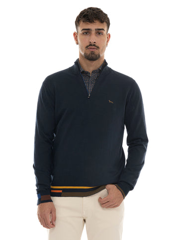 Pullover mezza zip Blu Harmont & Blaine Uomo