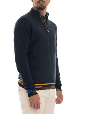 Pullover mezza zip Blu Harmont & Blaine Uomo